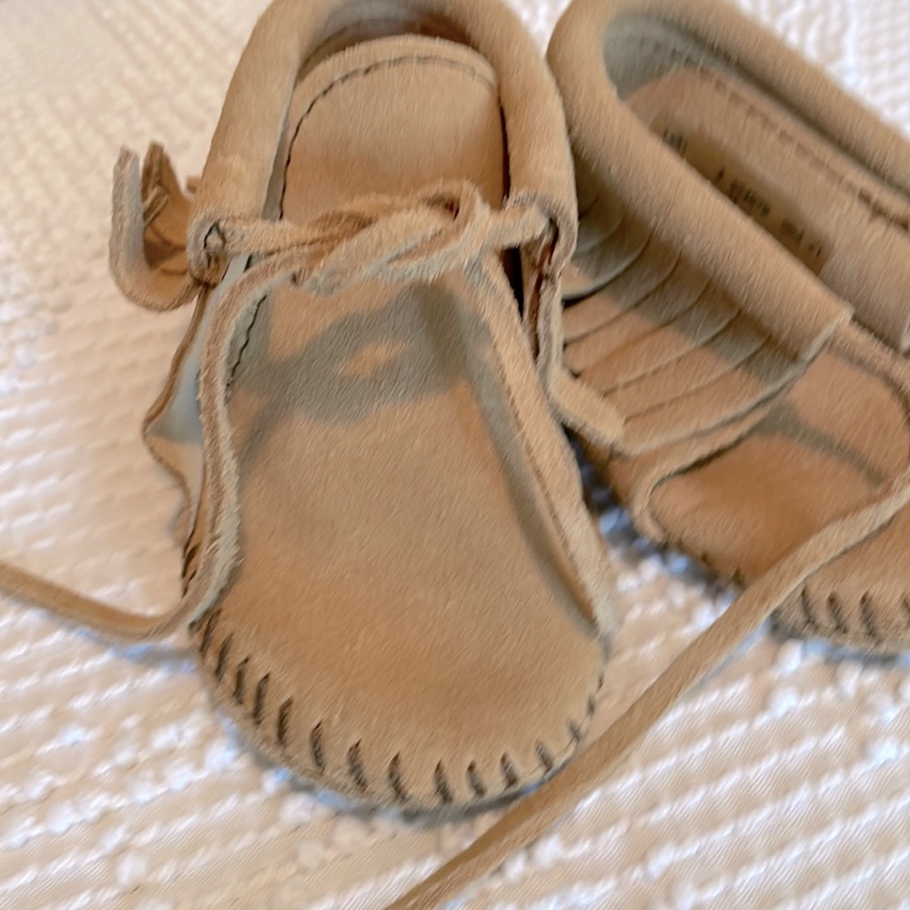 Minnetonka size 2 baby moccasins.